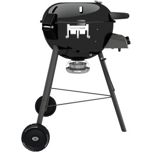 Barbecue a gas Outdoorchef Chelsea 480 G LH, nero, Ø 45 cm. Grill a sfera con termometro sul coperchio e ruote.