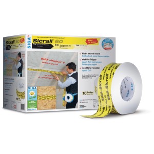 Nastro adesivo Sicrall 60, rotolo da 40 m per accessori isolanti, alta adesività, resistente allo strappo.