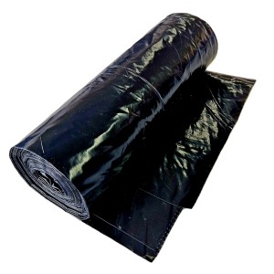 Rouleau de sacs poubelle noirs LDPE, 140 l, 10 pièces, pour l'élimination des déchets.