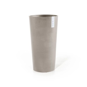 Pot de fleurs haut Ecopots Amsterdam, taupe, 41x76 cm. Colonne à plantes moderne pour intérieur et extérieur.