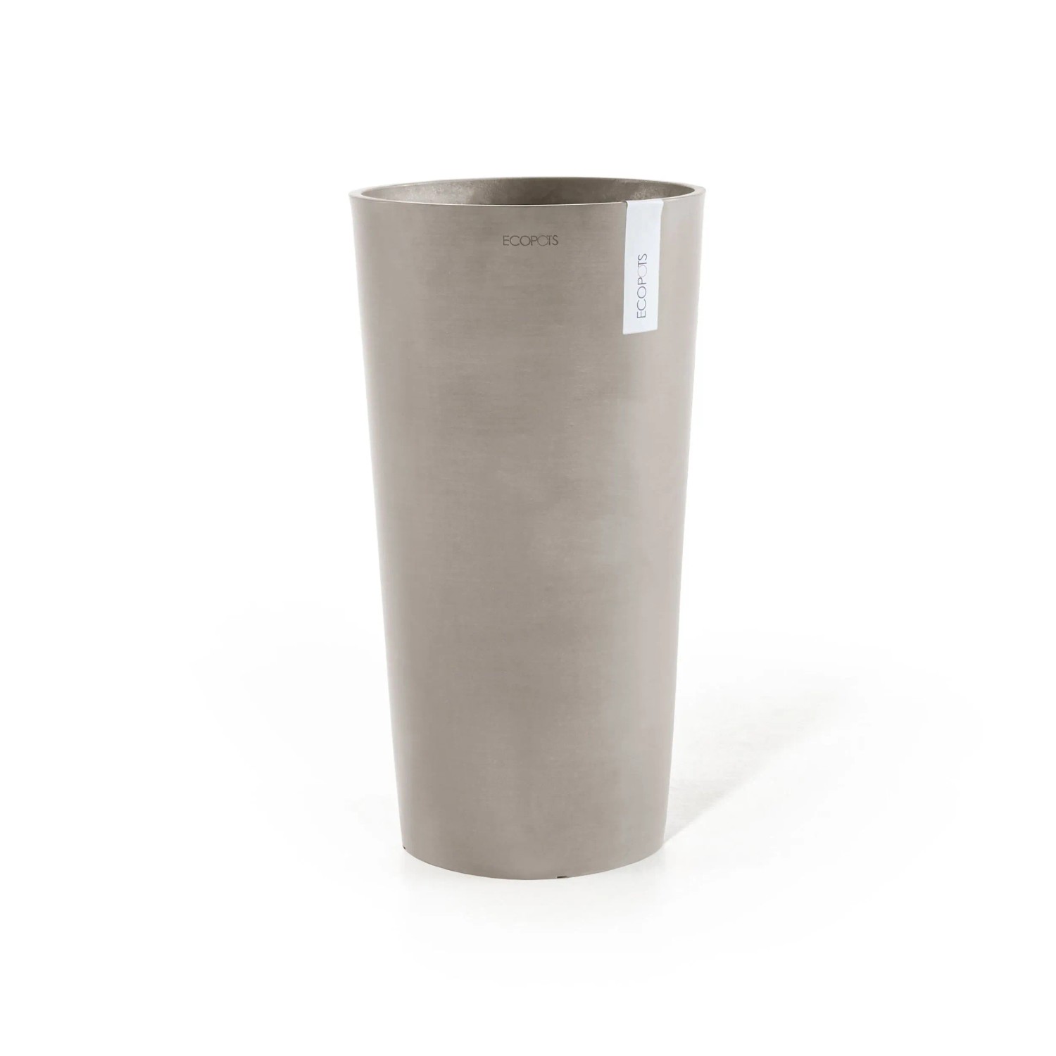 Ecopots Ashortwalk - Sottovaso Rotondo su Ruote, in plastica Riciclata (Diametro 34 cm x Altezza 10,5 cm), Colore: Grigio