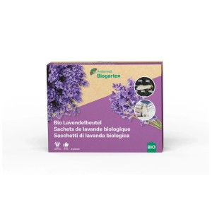 Confezione di 2 sacchetti di lavanda biologica per il controllo dei parassiti. Protezione naturale antitarme per armadi.