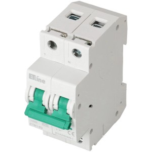 Interruttore magnetotermico Max Hauri 1P+N, 13A, curva C, per protezione da cortocircuito e sovraccarico.