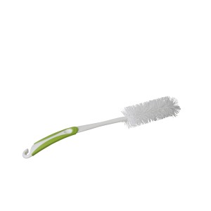 Brosse à bouteille OBI, vert et blanc, avec manche à 2 composants pour le nettoyage.