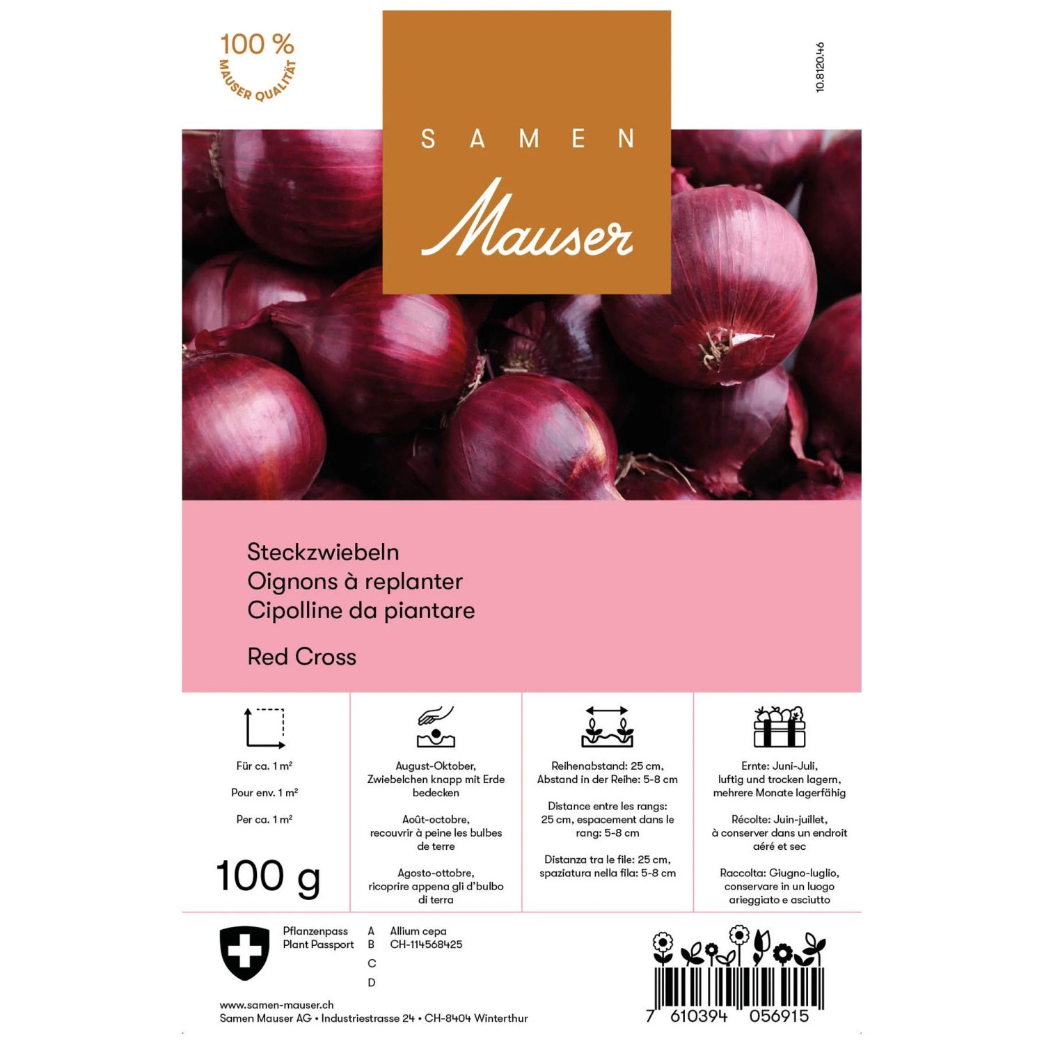 Samen Mauser Graines de l'oignon à repiquer Allium cepa Red Cross 100 g ...
