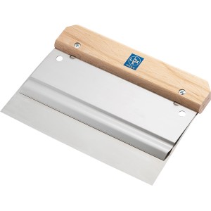 Spatule LUX Biflex 200 mm avec manche en hêtre et lame en acier inoxydable.