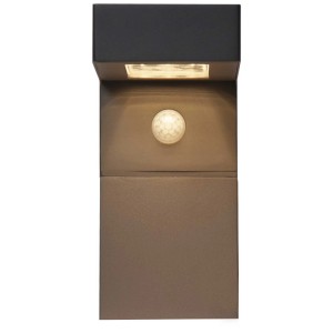 Lampada da parete solare a LED nera Vici con sensore di movimento, 3W, 300lm per esterni.