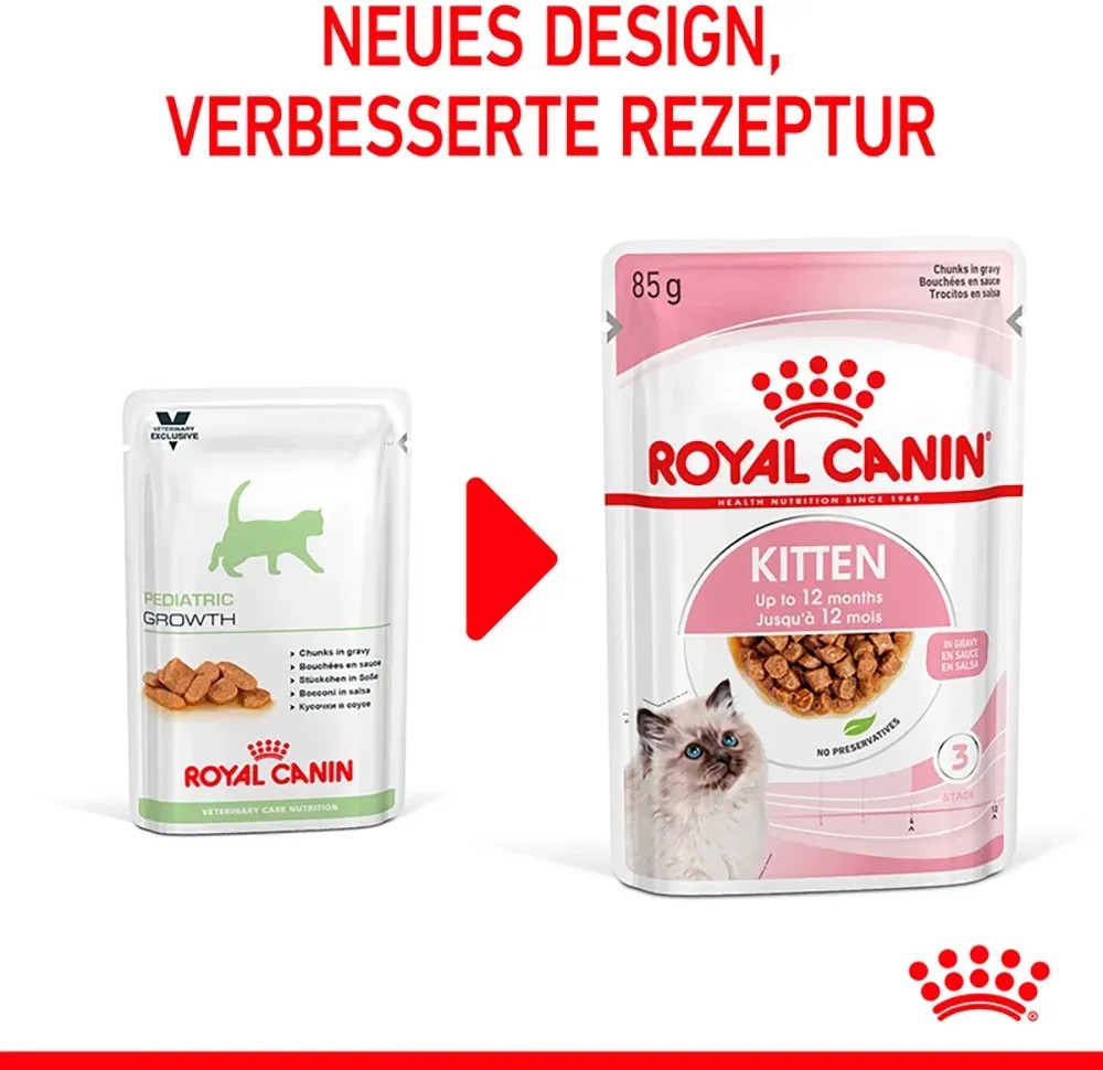 Royal Canin Kitten Sterilised Gravy Nassfutter – 4er Pack Mit 4x12x85g – Für Kastrierte Kätzchen (6-12 Monate) Mit Weicher Textur