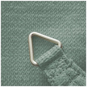 Gros plan : voile d'ombrage Windhager Capri, rectangulaire, olive, avec anneau de fixation.