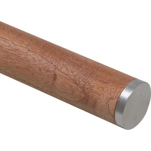 Embout plat en acier inoxydable pour main courante en bois, diamètre 40 mm.