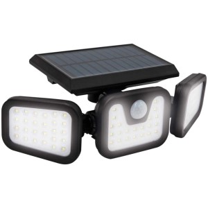 Lampada da parete solare multifunzione Panta Trio con sensore di movimento e tre elementi luminosi.