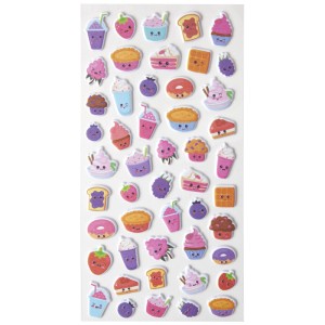 I Am Creative Mini-Sticker Puffy Smoothie Bogen mit 3D-Dessertmotiven zum Basteln.