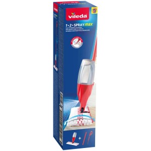 Vileda 1-2-Spray Max balai spray, set de 2 pièces, pour un nettoyage rapide des sols durs.