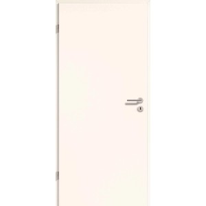 Porta interna bianca (73,5x198,5 cm) con battuta a sinistra e superficie CPL.
