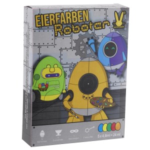Colori per uova robot per tintura a caldo, multicolore, 24ml. Ideale per decorazioni pasquali creative.