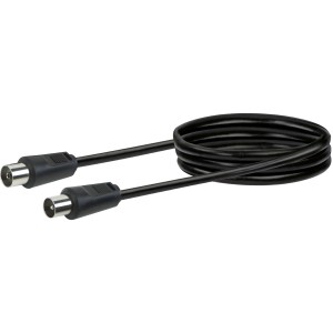 Câble d'antenne Schwaiger, 1,5 m, noir, pour connecter le récepteur et la prise d'antenne.