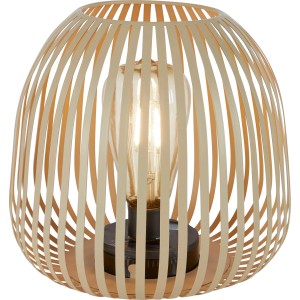 Beige Solar-LED-Dekoleuchte Mereta mit Gitter-Design, Ø 20 cm, für stimmungsvolle Gartenbeleuchtung.