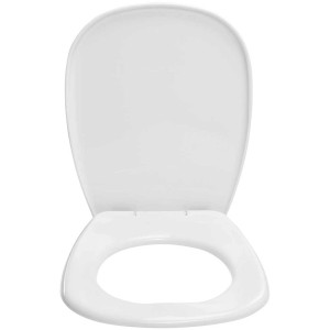 Sedile WC bianco Diaqua Arolla Lux Alpinweiss, forma ovale, in polipropilene.