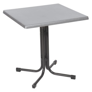 Tavolo da giardino quadrato Acamp Piazza, 80x80 cm, piano in Topalit antracite e struttura in Inox.
