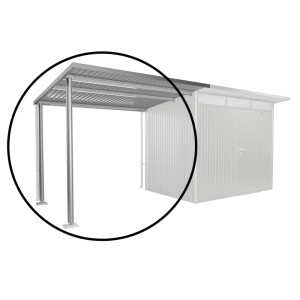 Auvent latéral Biohort pour abri de jardin AvantGarde A2/A6, taille L, argent métallisé.