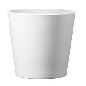 Söndgen vaso per piante Dallas, bianco opaco, 40 cm. Vaso cilindrico semplice per interni.