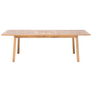Tavolo da giardino Beliani Cesana in legno di acacia, marrone, allungabile per più spazio.