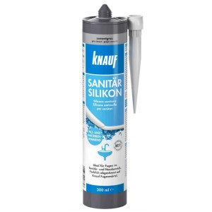 Knauf Sanitär-Silikon, zementgrau, 300ml Kartusche. Silikon für Bad und Sanitärbereich.