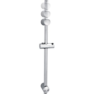 Barre de douche chromée Tesa Spaa, 70,5 cm, avec support de pommeau de douche réglable pour une hauteur de douche flexible.