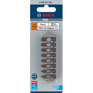 Bosch Set di inserti Torx Security Pro Impact, 8 pezzi per avvitatori a impulsi e trapani avvitatori.