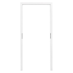 Telaio a blocco bianco in decoro faggio (61x198,5x4,5cm) per porte interne, adatto per sinistra e destra.