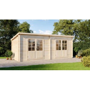 Casetta da giardino Alpholz Maria Twin con tetto a una falda, 601x275 cm, spessore parete 40 mm, pino.