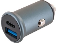 Schwaiger® Adattatore di ricarica USB-A e USB-C Grigio 12/24 V