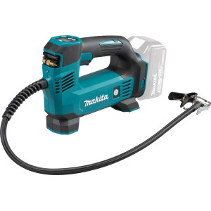 Compresseur sans fil Makita DMP180Z (machine seule) avec affichage numérique et tuyau.