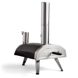 Four à pizza Ooni Fyra 12, noir et chrome, grill à pellets pour jardin et terrasse.