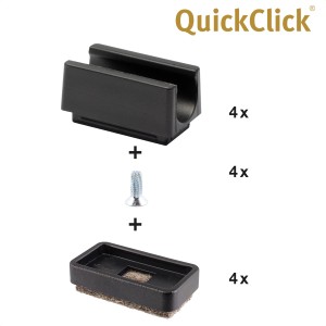 Kit de patins Wagner QuickClick String EH7701, 4 pièces, marron, pour tubes Ø 12 mm.