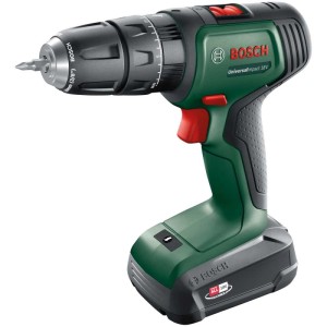 Trapano avvitatore a percussione a batteria Bosch Universal Impact 18V con batteria e caricabatterie.