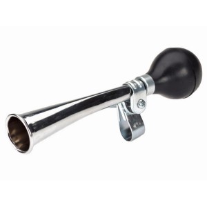 Prophete Einklang Ballhupe, clacson per bici in stile retrò con sfera nera e tromba cromata.