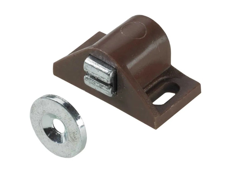 Hettich Magnetschnäpper 15 x 14 x 45 mm braun 4 kg mit Schrauben - 4 Stück