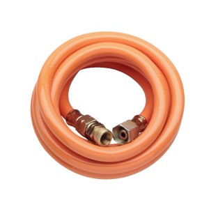 Tuyau de rallonge de 3 m pour appareils de soudure et chalumeaux avec raccord de tuyau.