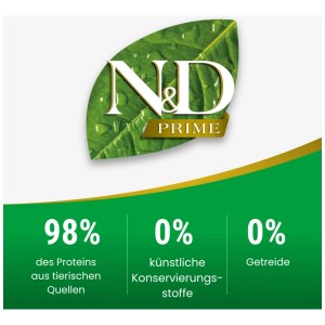 N&D Prime cibo secco per cani Cinghiale e Mela, senza cereali, per cani adulti di taglia media/grande.