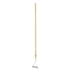 Houe triangulaire à long manche en acier inoxydable avec manche en frêne pour le jardinage.