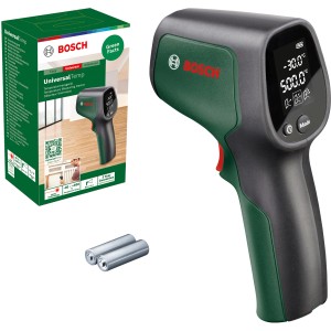 Thermomètre infrarouge Bosch UniversalTemp avec emballage et piles. Outil de mesure de -30°C à +500°C.