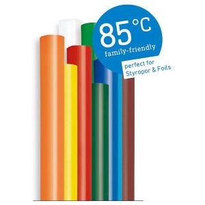 Steinel stick di colla colorate, 85°C, Ø 7mm, 16 pezzi. Ideali per lavoretti a bassa temperatura.
