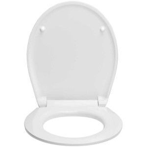 Abattant WC blanc Diaqua Nancy Duroplast Treetop avec fermeture ralentie, ouvert.