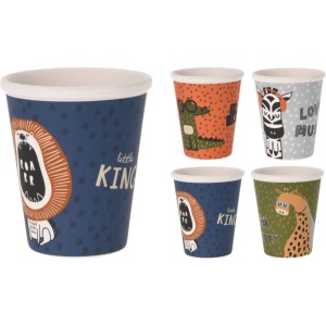 Gobelet en mélamine avec motifs d'animaux, 250 ml, motifs assortis.