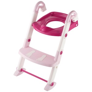 Rotho Kidskit 3in1 trainer WC rosa-fucsia con gradino e maniglie.