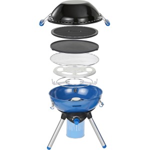 Campingaz Party Grill 400 CV, Ø 36 cm, con accessori come piastra grill, supporto pentola e coperchio.