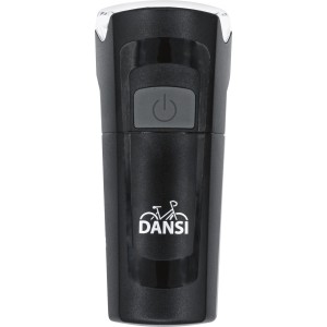 Lampe de vélo LED noire du set de 2 lampes de vélo avec interrupteur marche/arrêt et logo Dansi.