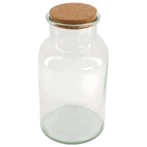 Bottiglia in vetro trasparente Orion con tappo in sughero, Ø 14 cm, altezza 27 cm, ideale come decorazione o vaso.