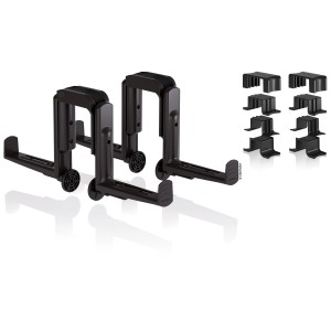 Lechuza Support pour jardinière balcon Duo, 2 pièces, noir, pour fixation sécurisée des jardinières.